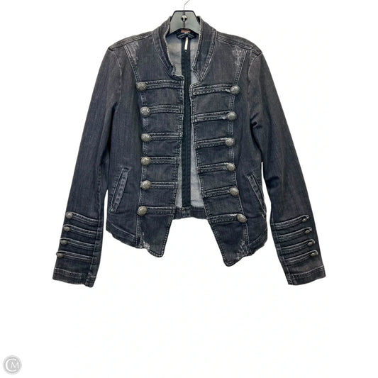 Jacket Denim By Free People In Black Denim, Size: M