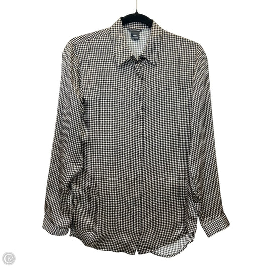 Top Long Sleeve Designer By Club Monaco In Black & Cream, Size: Xs