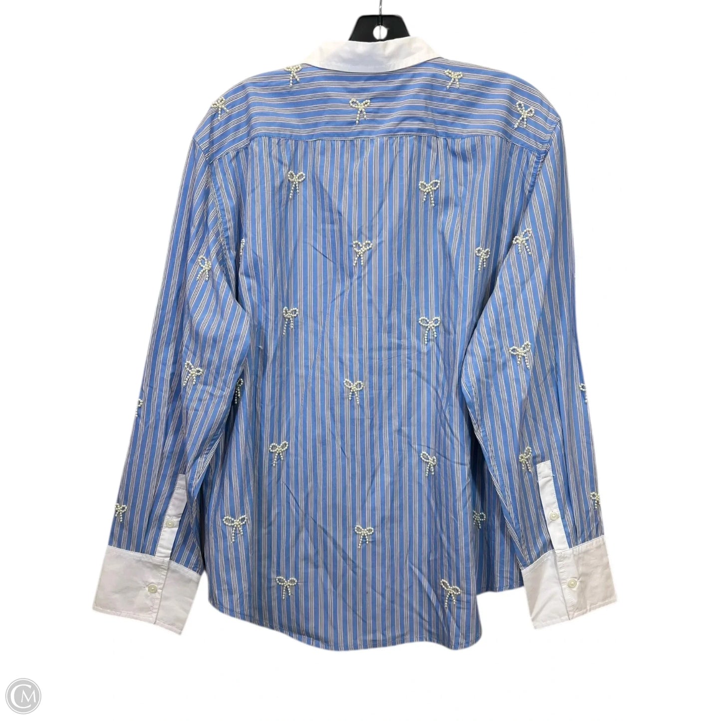 Top Long Sleeve By J. Crew In Blue & White, Size: Xl