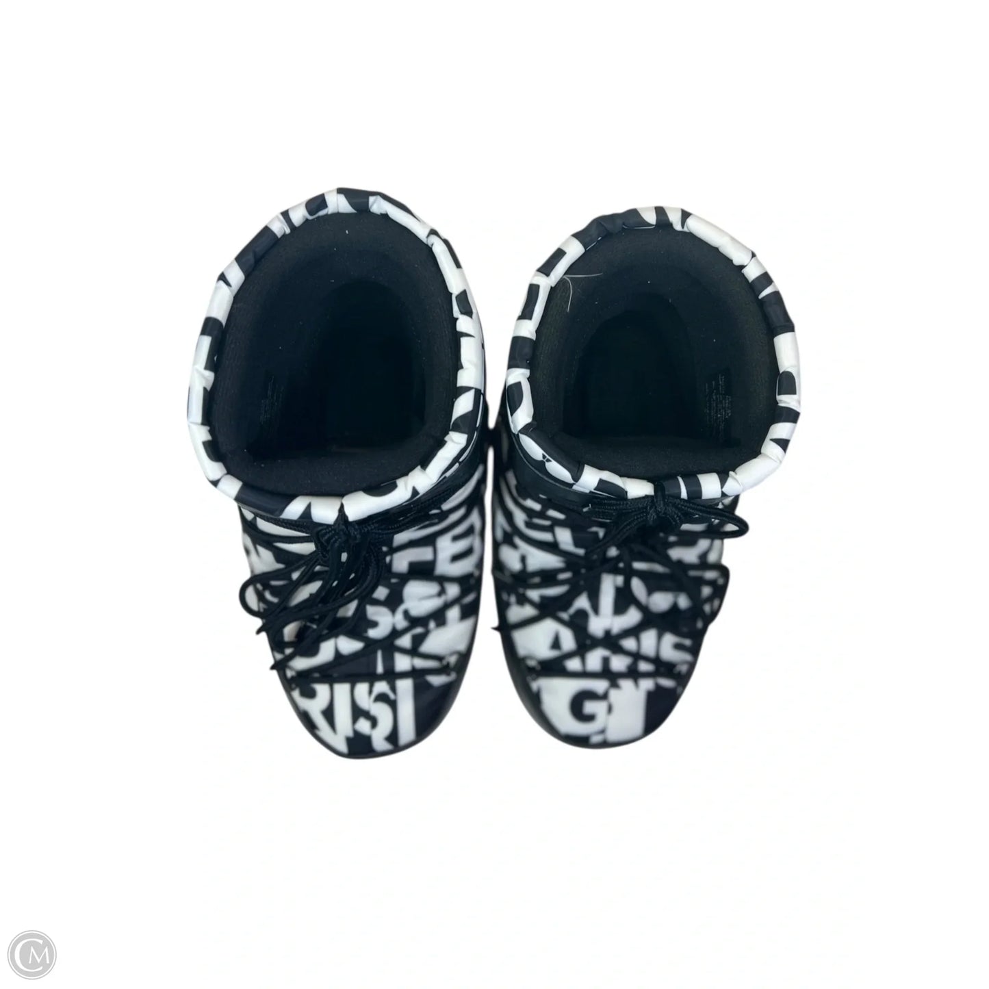 Boots Designer By Karl Lagerfeld In Black & White, Size: 7