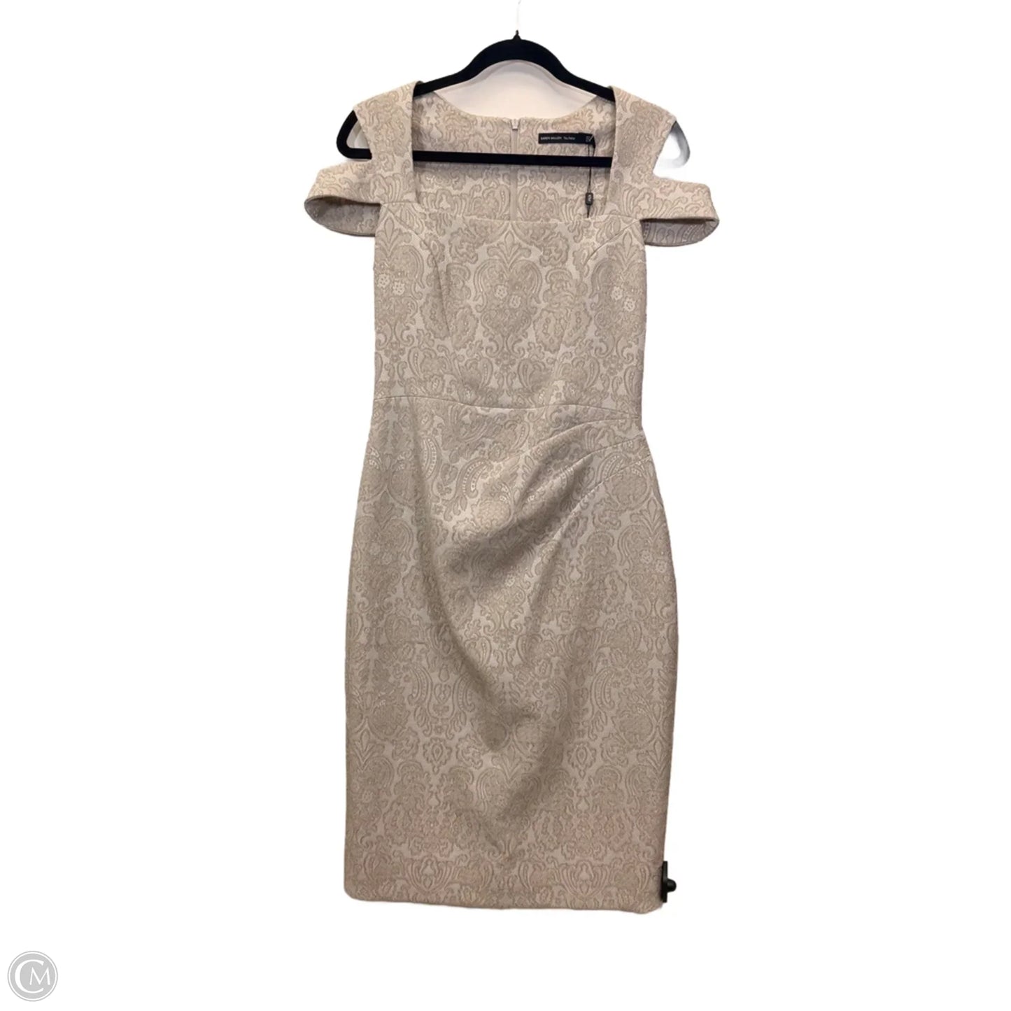 Dress Designer By Karen Millen In Tan & White, Size: M