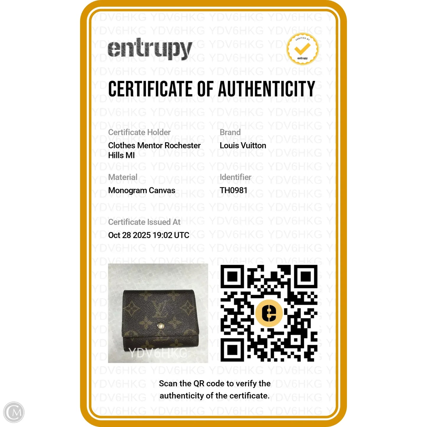 Wallet Luxury Designer By Louis Vuitton, Size: Small