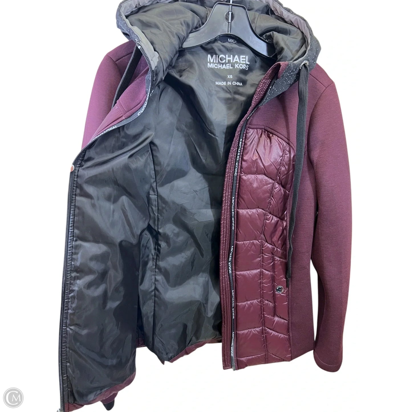 Jacket Puffer & Quilted By Michael By Michael Kors In Maroon, Size: Xs