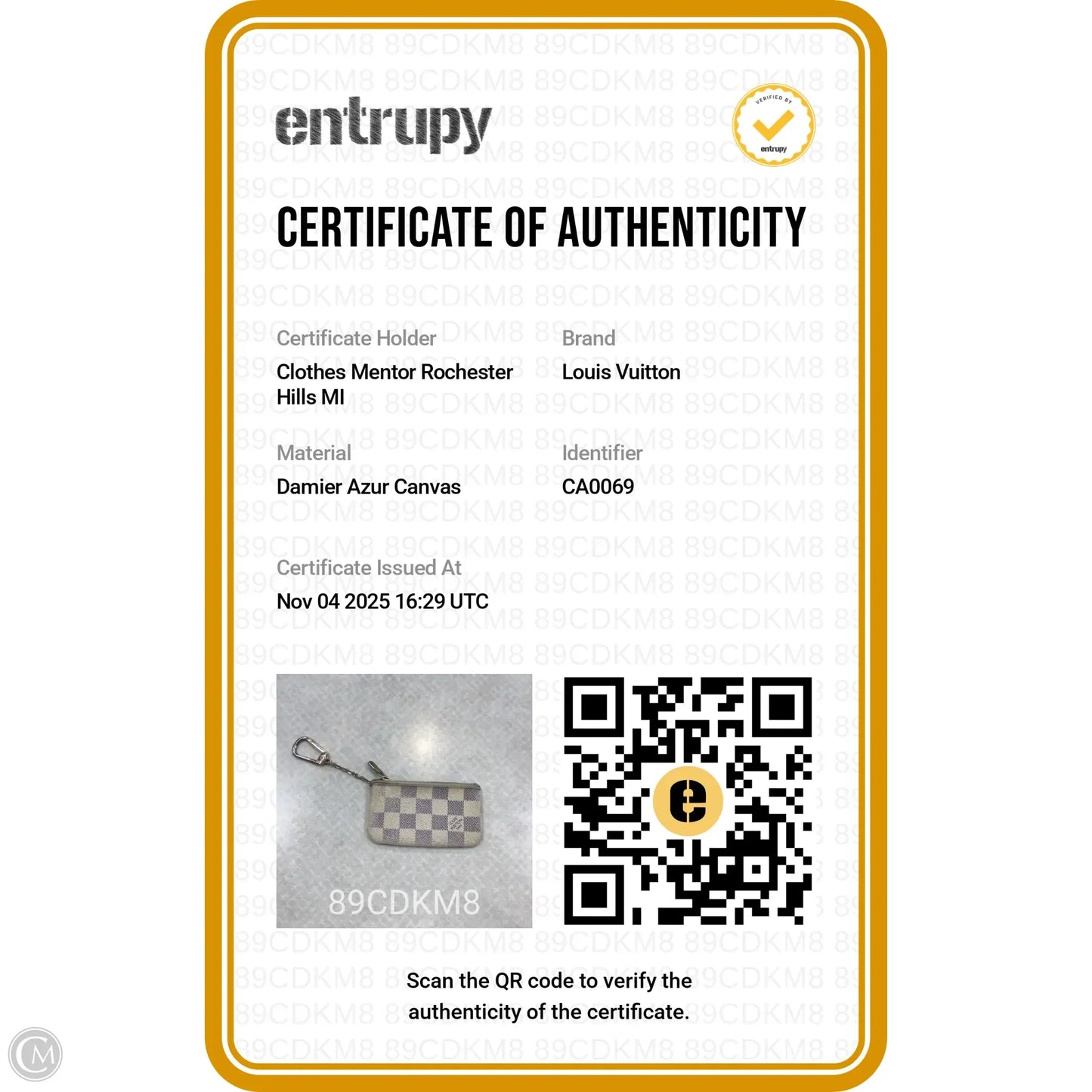 Key Chain Luxury Designer By Louis Vuitton, Size: Small