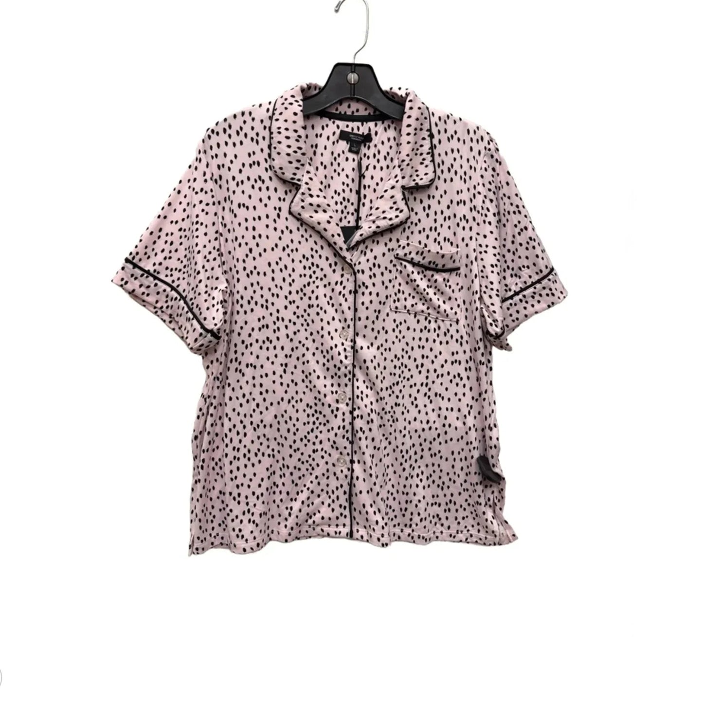 Pajamas 2pc By Simply Vera In Black & Pink, Size: L