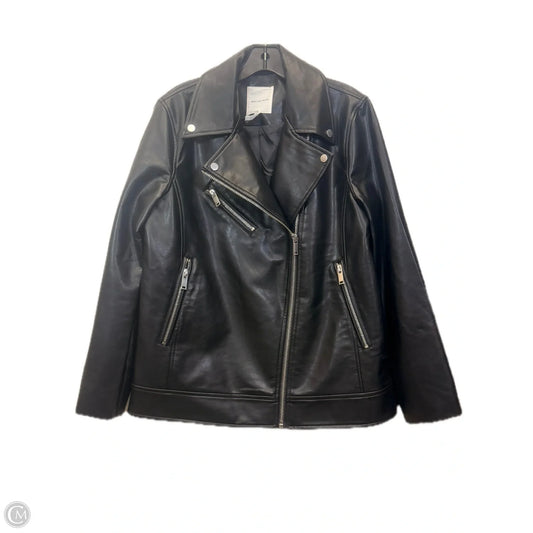 Jacket Designer By Avec Les Filles In Black & Silver, Size: L