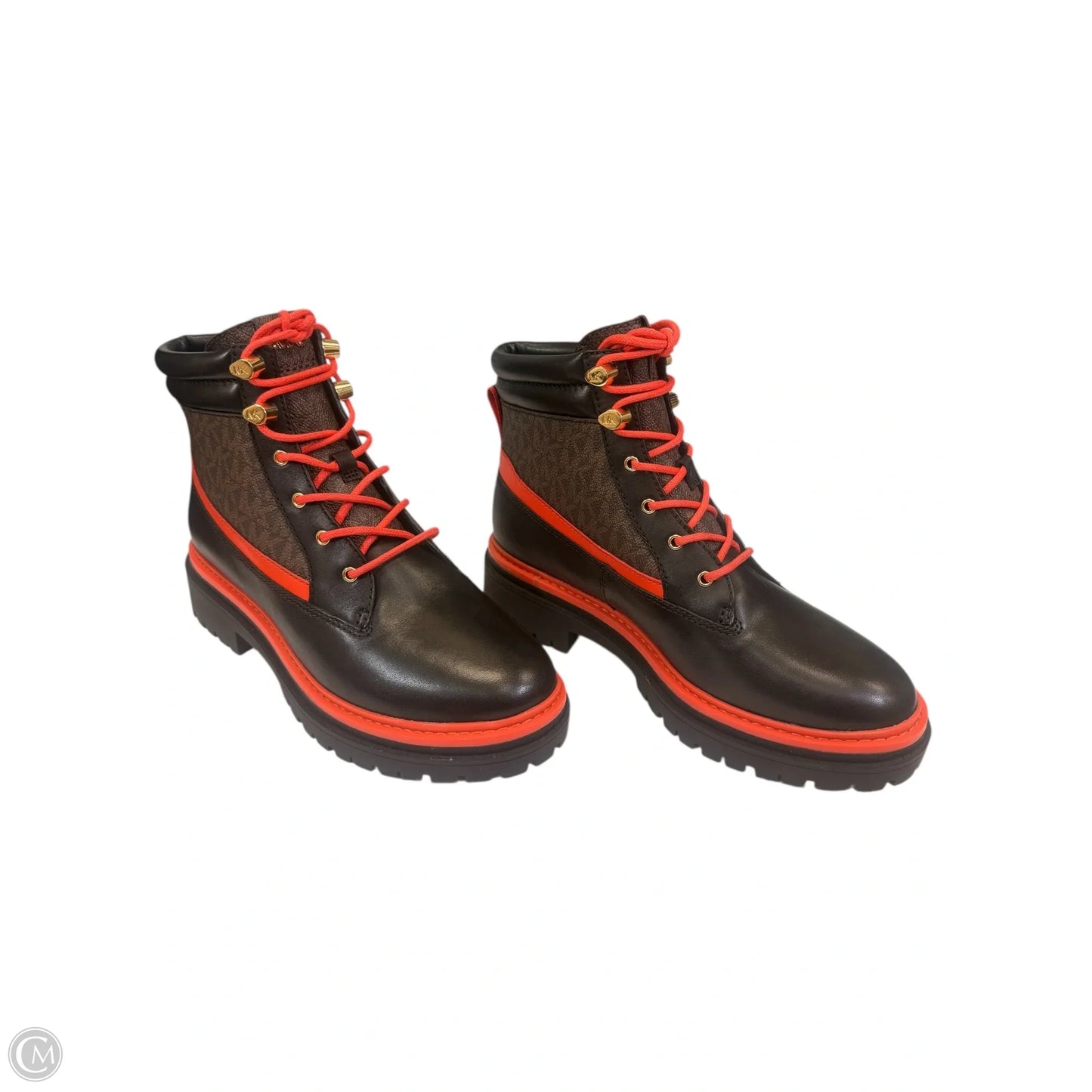 Boots Designer By Michael Kors In Brown & Orange, Size: 7.5