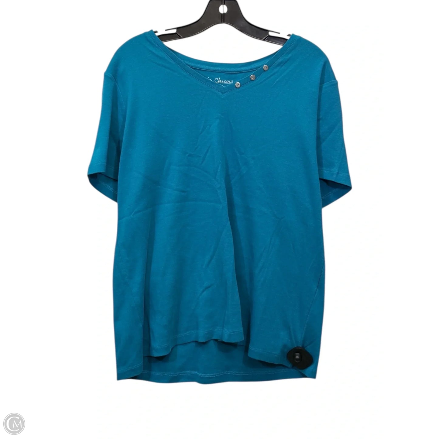 Top Short Sleeve By Chicos In Teal, Size: Xl