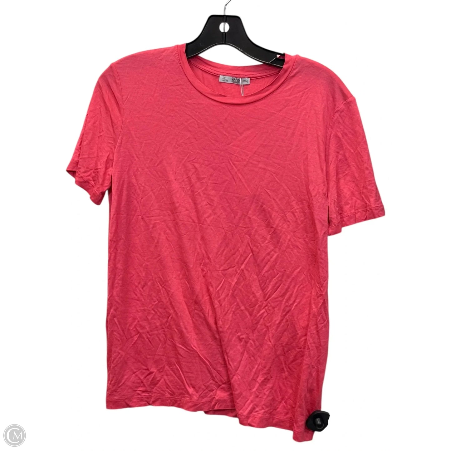 Top Short Sleeve Basic By Zara In Pink, Size: L