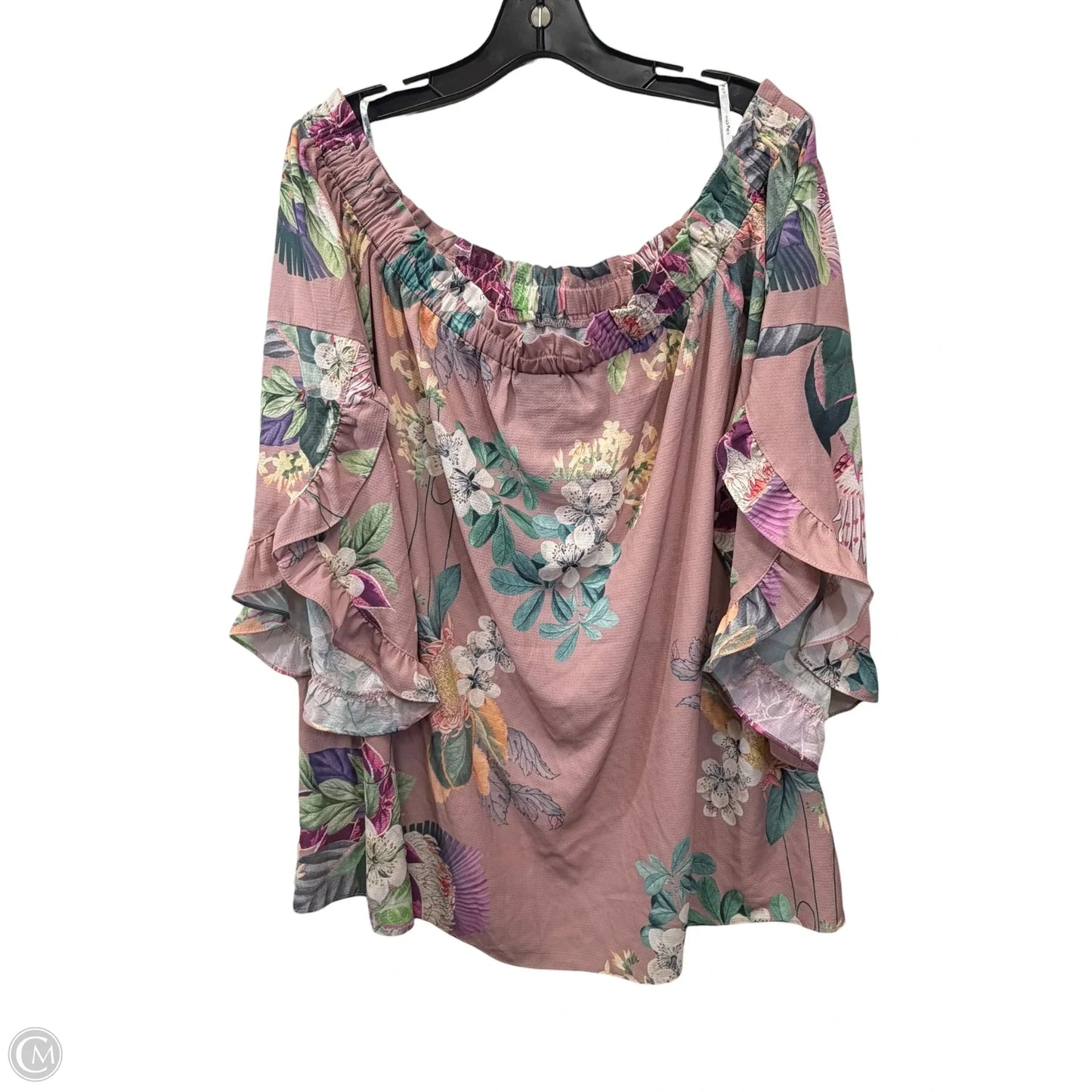 Top Short Sleeve By City Chic In Pink, Size: 2x