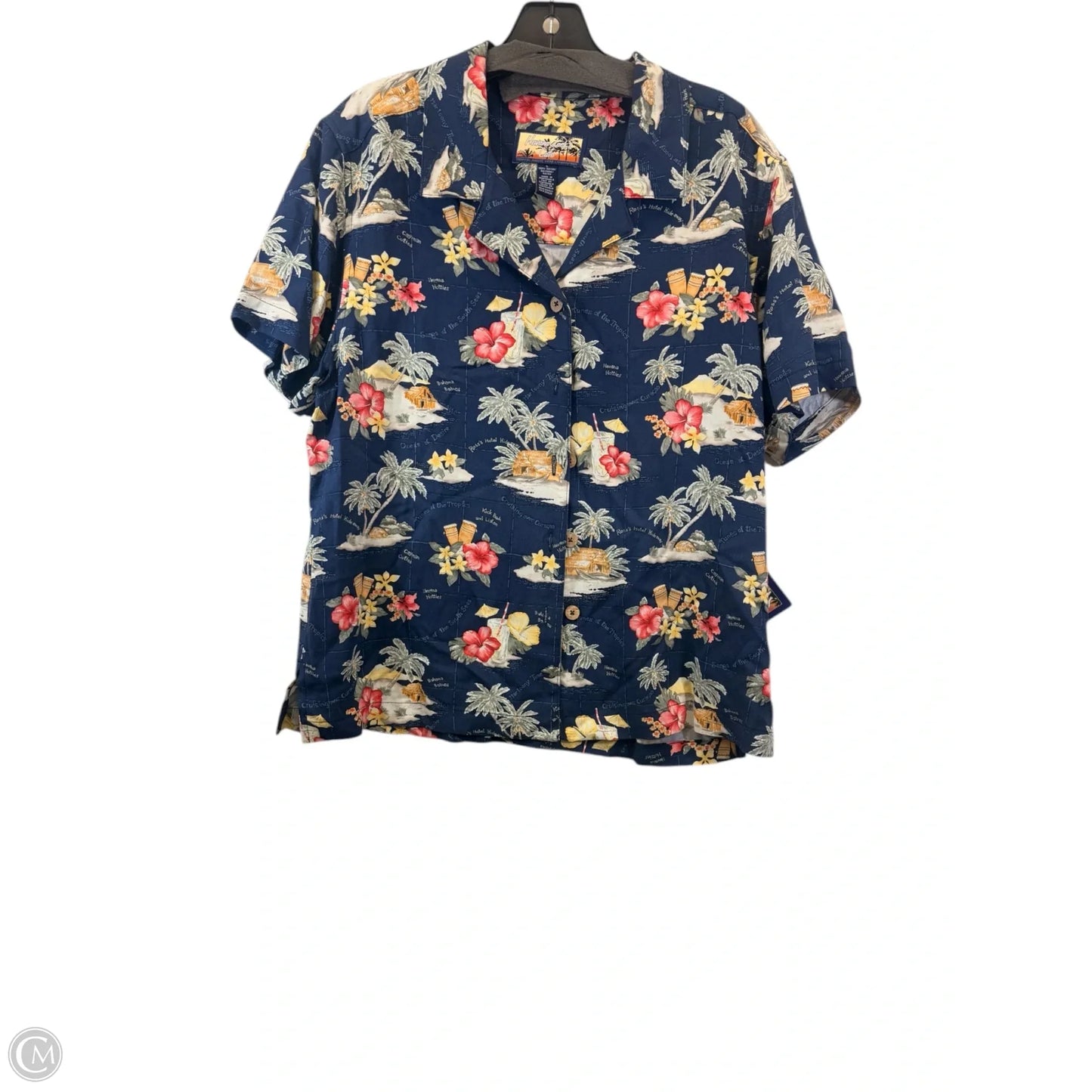 Top Short Sleeve By Havana Jack In Navy, Size: L