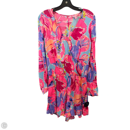 Romper Designer By Lilly Pulitzer In Pink & Purple, Size: S