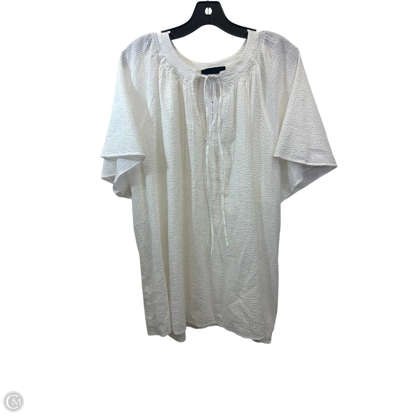 Top Short Sleeve By Lane Bryant In White, Size: 4x