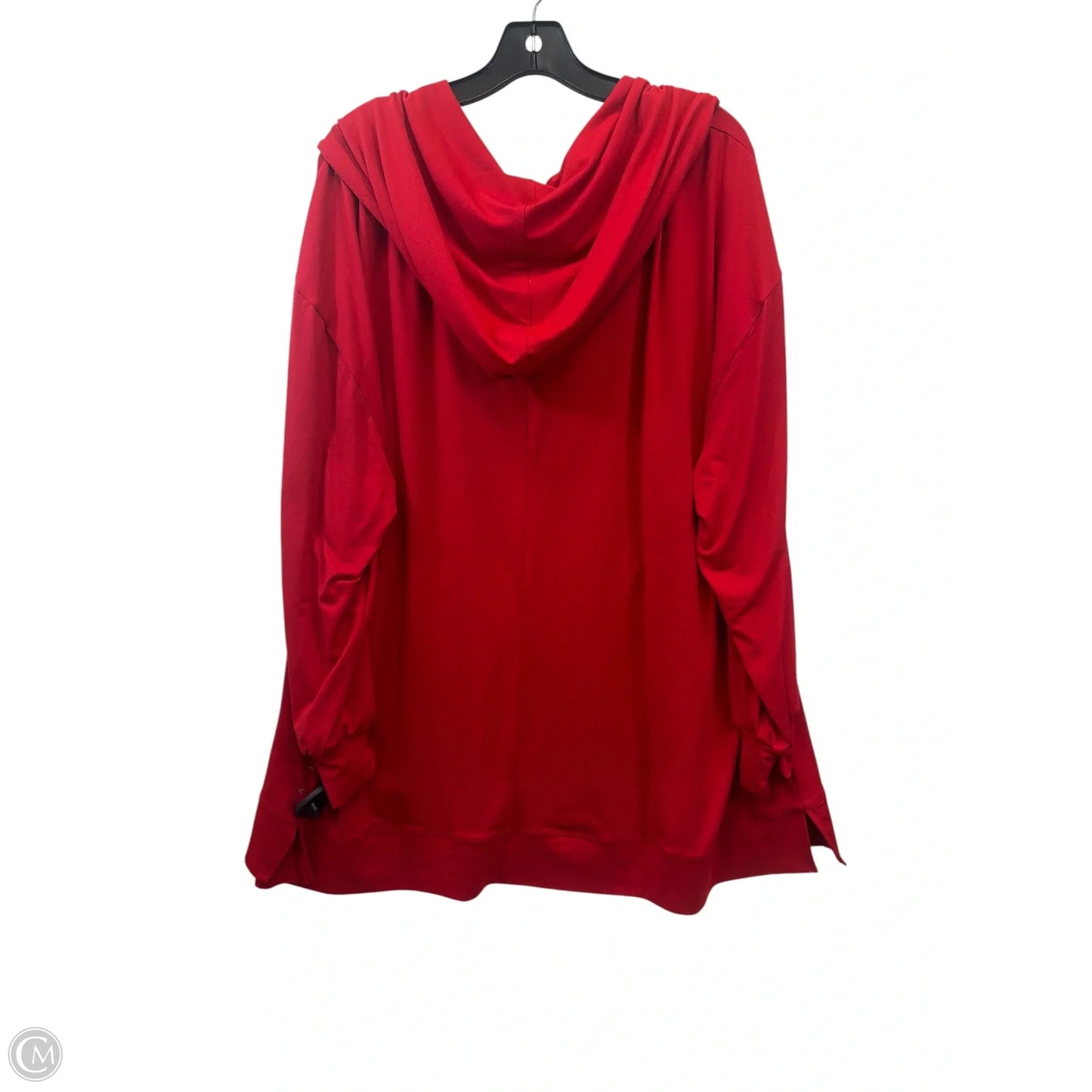 Athletic Top Long Sleeve Hoodie By Livi Active In Red, Size: 4x
