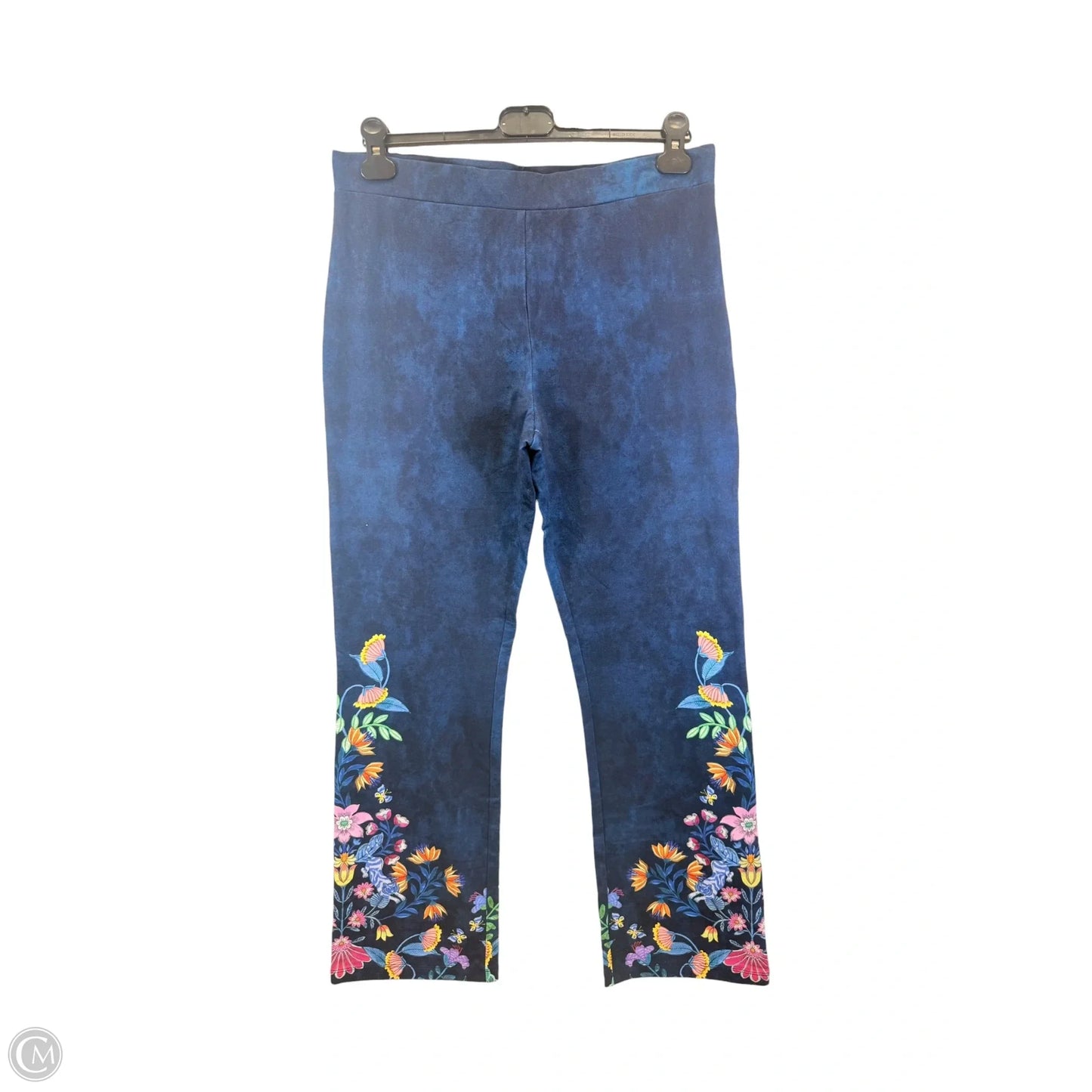 Athletic Pants By Johnny Was In Blue & Yellow, Size: L