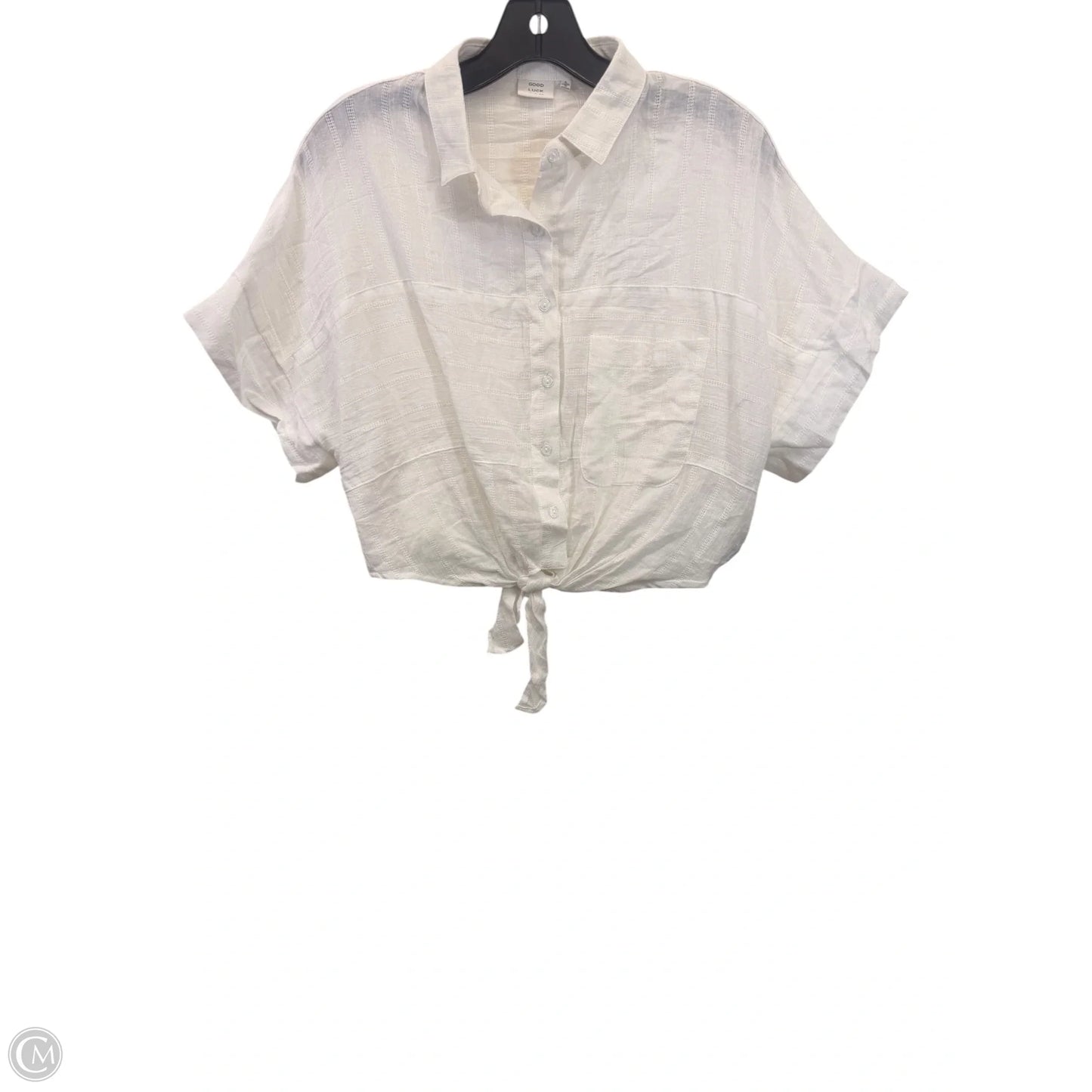 Top Short Sleeve By Good Luck Gem In White, Size: L