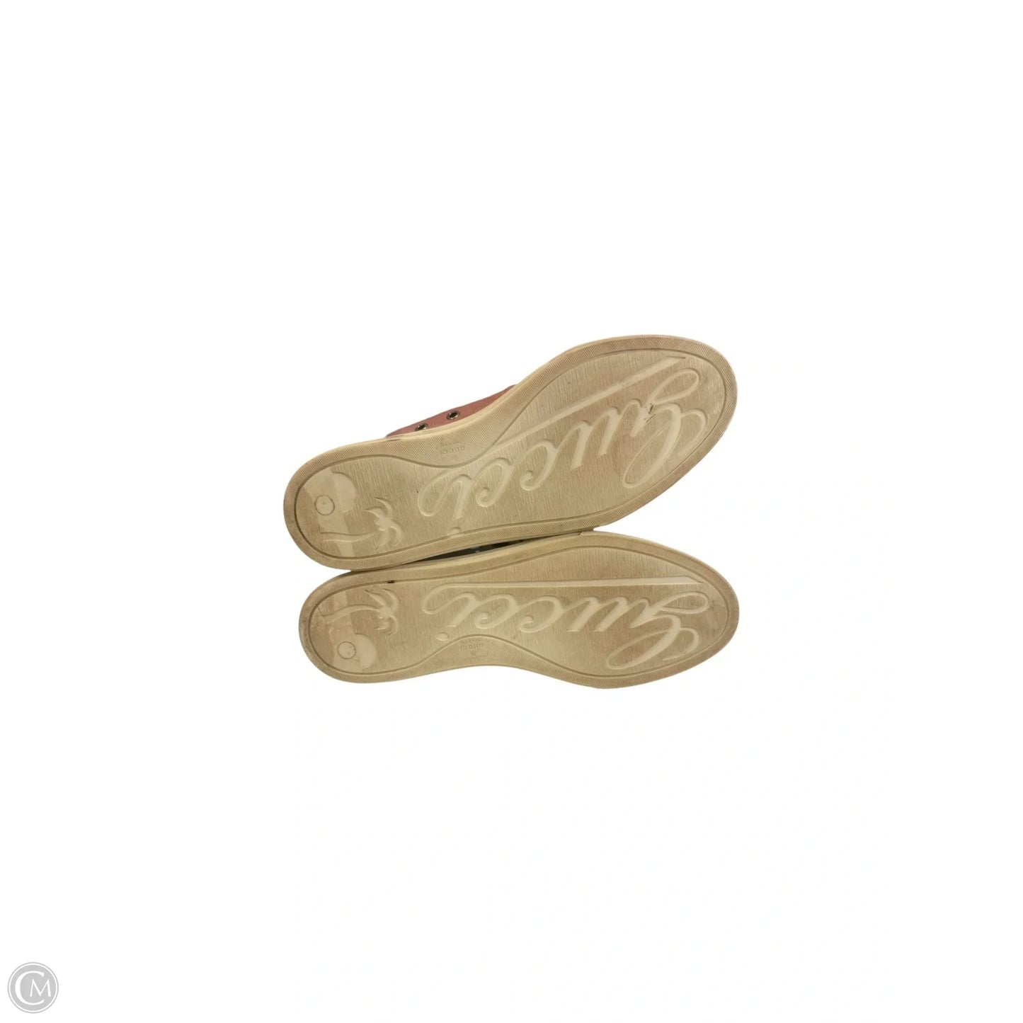 Shoes Luxury Designer By Gucci In Pink & White, Size: 11
