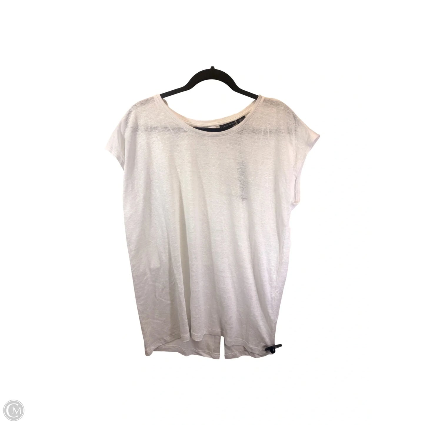 Top Short Sleeve By Tahari In White, Size: Xl