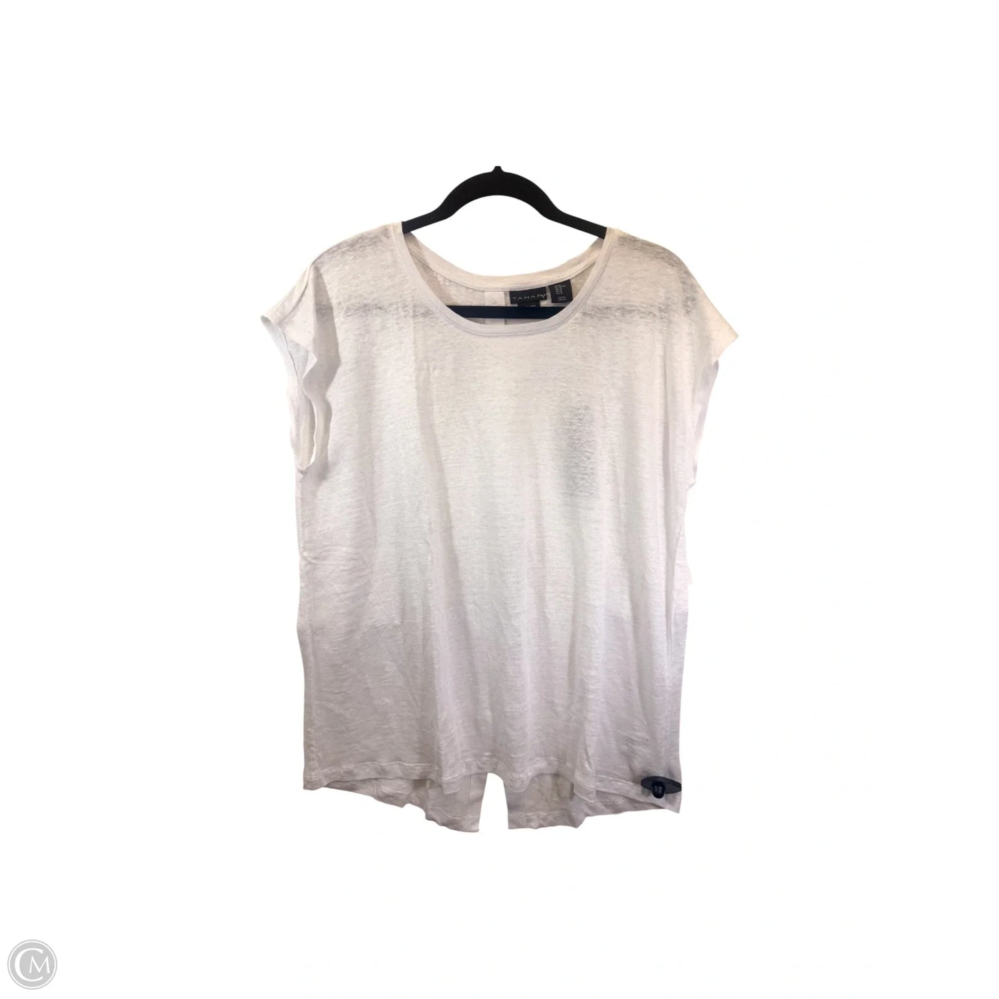 Top Short Sleeve By Tahari In White, Size: Xl