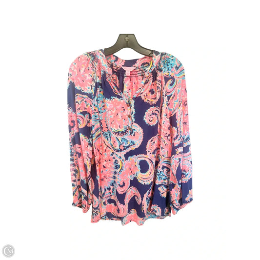 Top 3/4 Sleeve Designer By Lilly Pulitzer In Paisley Print, Size: S
