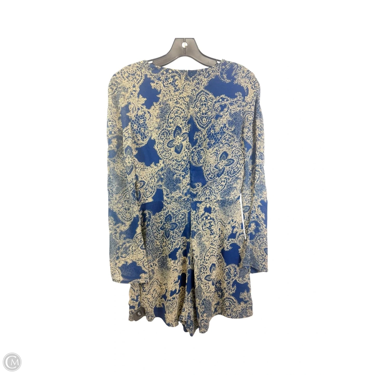 Romper By Fashion Union In Blue & Tan, Size: S