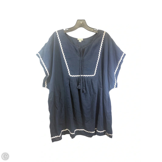 Swimwear Cover-up By J. Crew In Blue & White, Size: Xxl