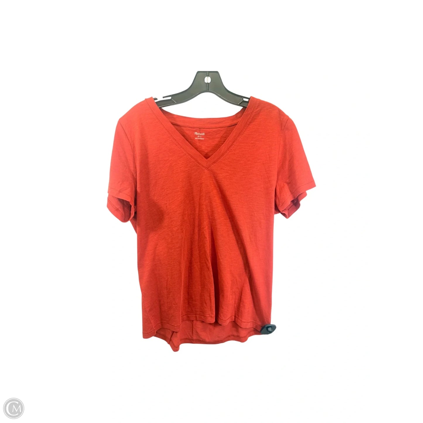 Top Short Sleeve Basic By Madewell In Orange, Size: L