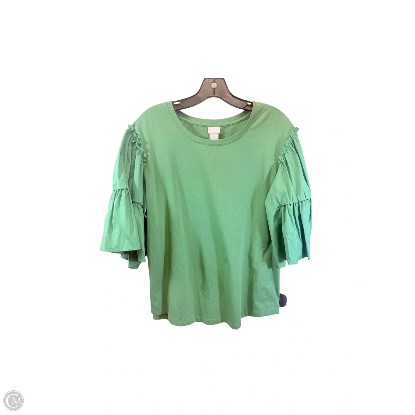 Top Short Sleeve By Chicos In Green, Size: L