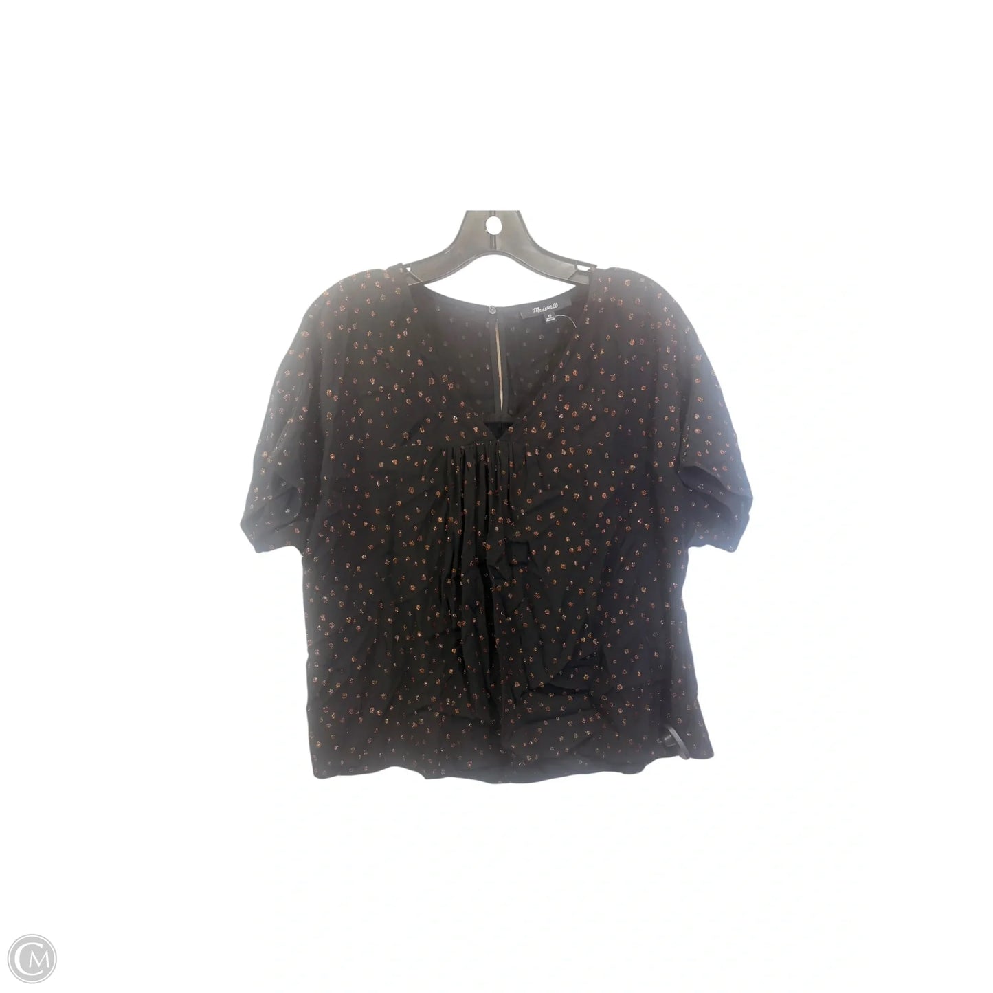 Top Short Sleeve By Madewell In Black & Orange, Size: Xs