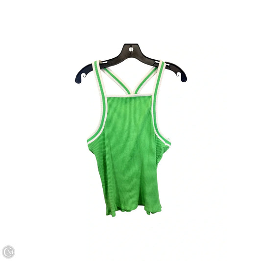 Tank Top By Anthropologie In Green & White, Size: Xl