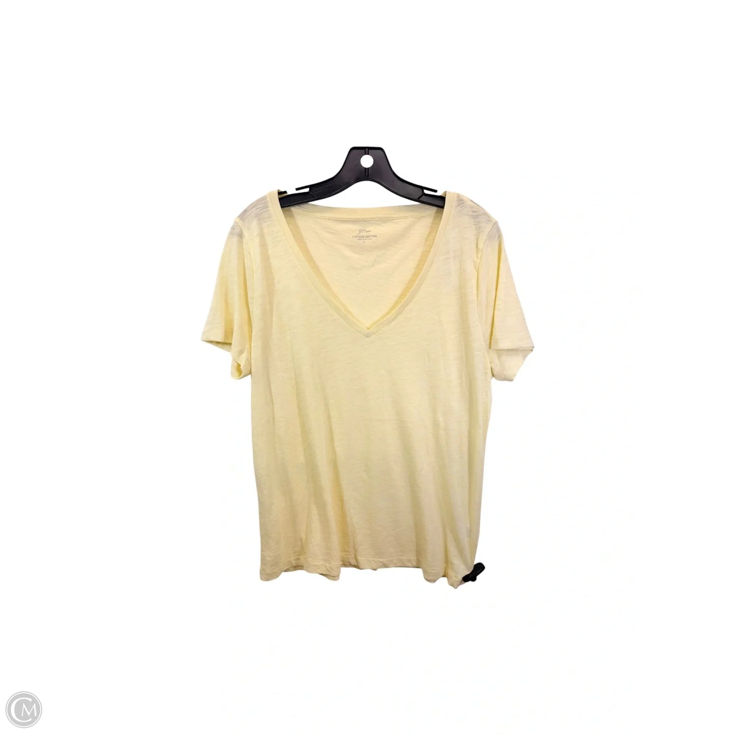 Top Short Sleeve Basic By J. Crew In Yellow, Size: L