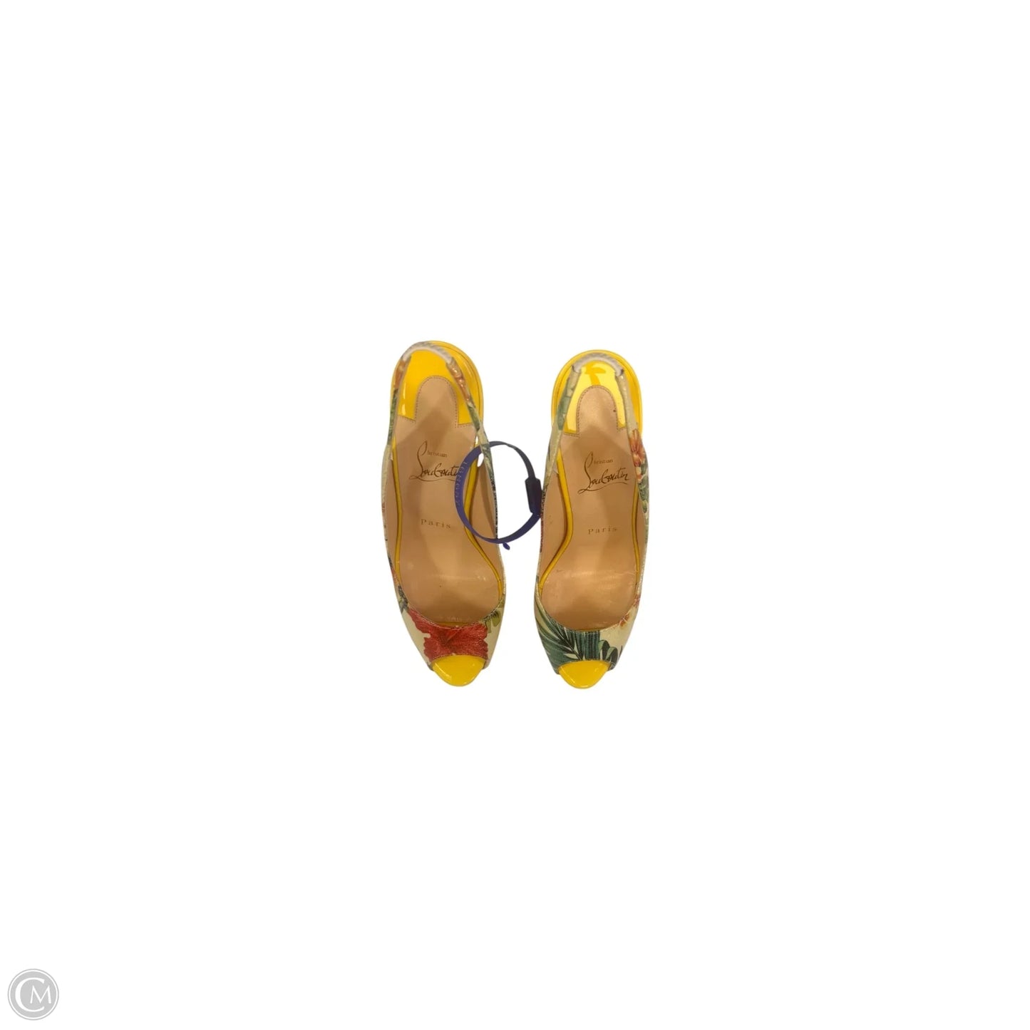 Shoes Luxury Designer By Christian Louboutin In Floral Print, Size: 8