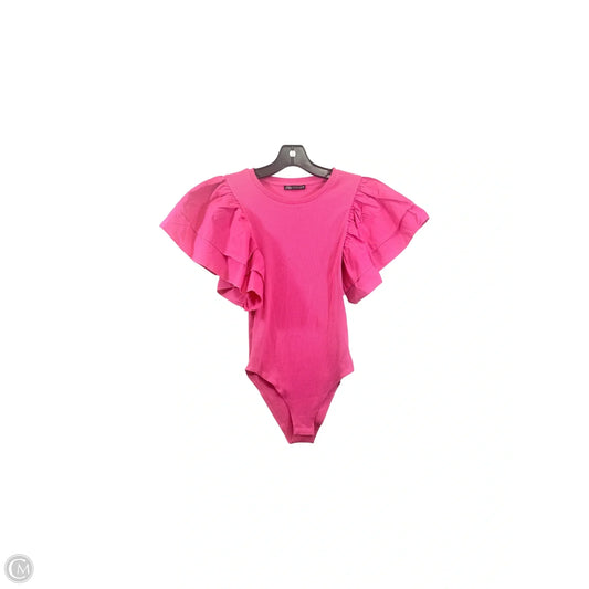 Top Short Sleeve By Zara In Pink, Size: M