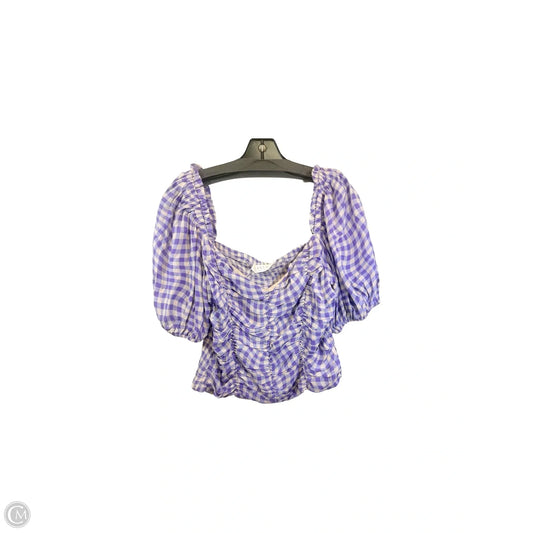 Top Short Sleeve By Astr The Label In Purple & White, Size: Xl