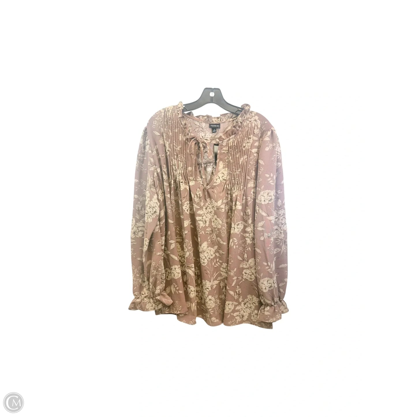 Top Long Sleeve By Torrid In Brown & Tan, Size: 1x
