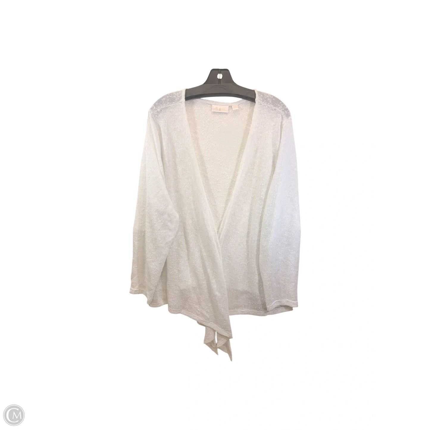Cardigan By Belle By Kim Gravel In White, Size: 3x