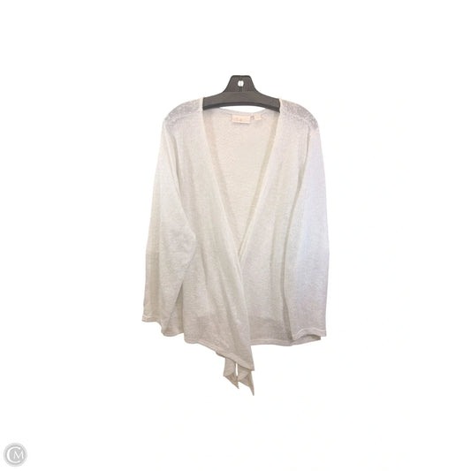 Cardigan By Belle By Kim Gravel In White, Size: 3x