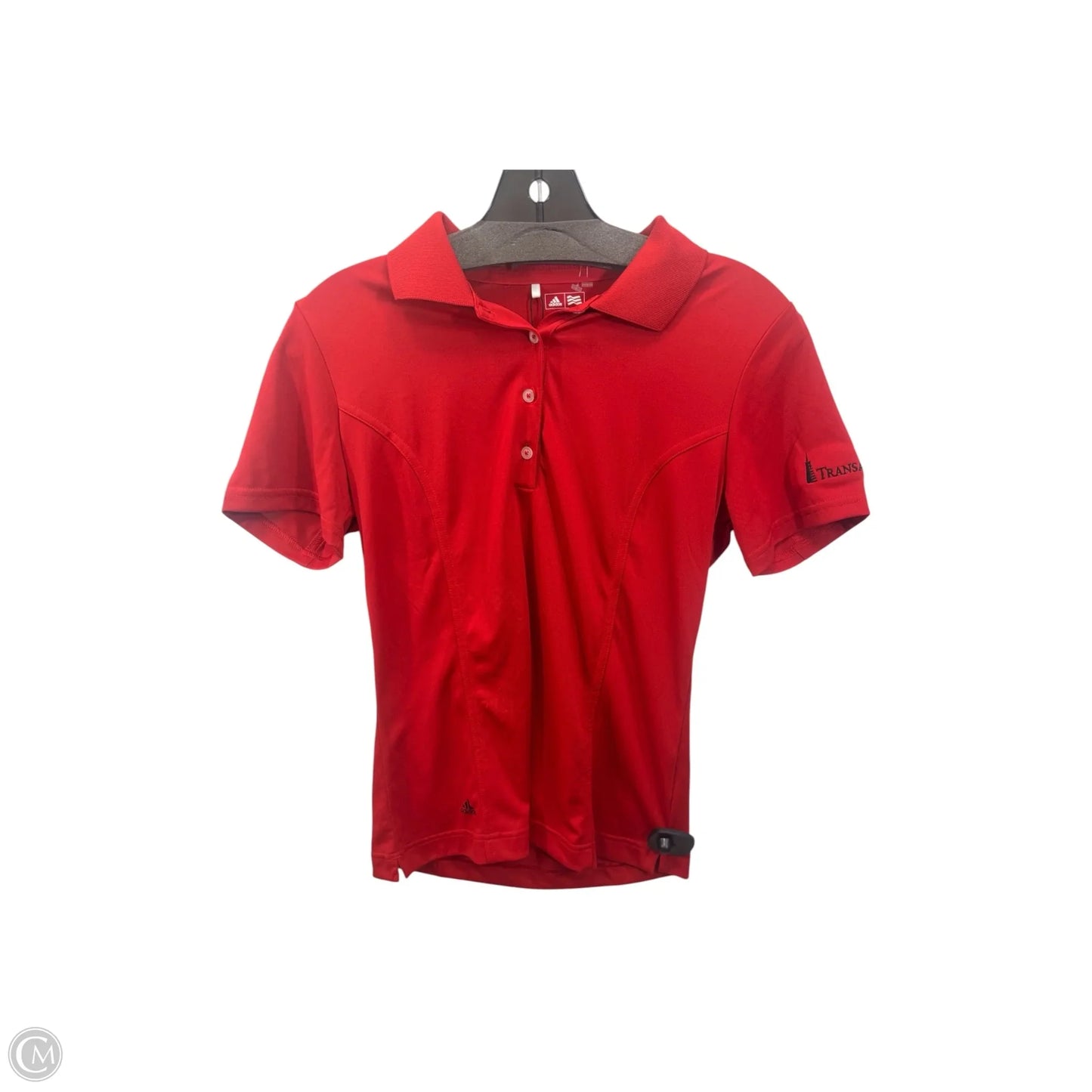Athletic Top Short Sleeve By Adidas In Red, Size: S