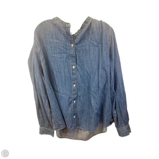 Top Long Sleeve By Express In Blue Denim, Size: Xl