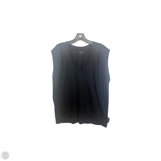 Top Short Sleeve By Loft In Black, Size: L