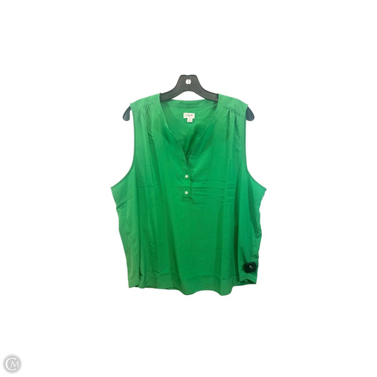 Top Sleeveless By J. Crew In Green, Size: Xl