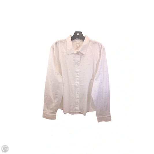 Top Long Sleeve By J. Crew In White, Size: Xl