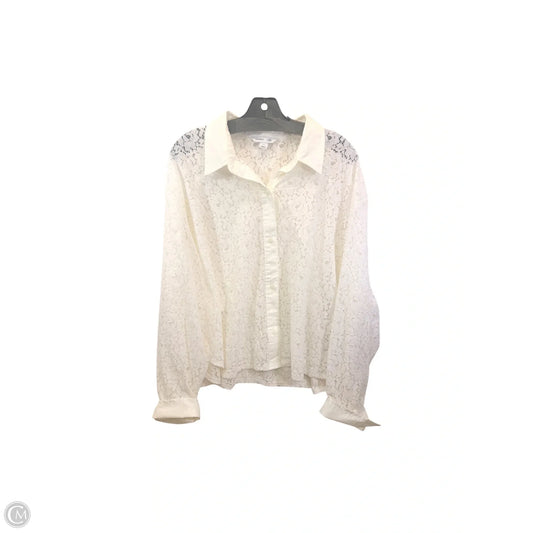 Top Long Sleeve By Old Navy In Cream, Size: Xxl