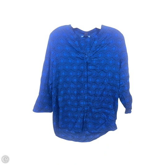 Top 3/4 Sleeve By Cynthia Rowley In Black & Blue, Size: S