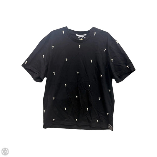 Top Short Sleeve Luxury Designer By Stella Mccartney In Black & Cream, Size: L