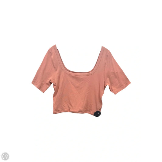 Athletic Top Short Sleeve By Lululemon In Tan, Size: 12