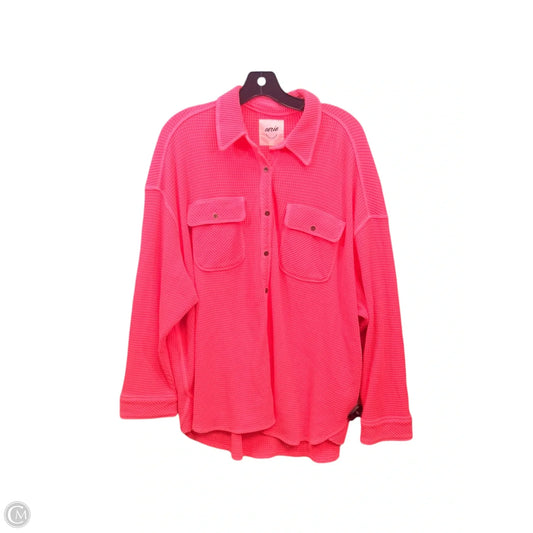 Jacket Shirt By Aerie In Pink, Size: M