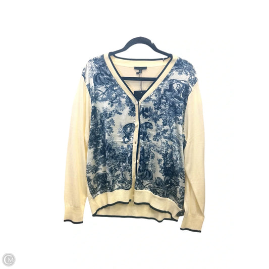 Cardigan By Joh In Blue & Cream, Size: L