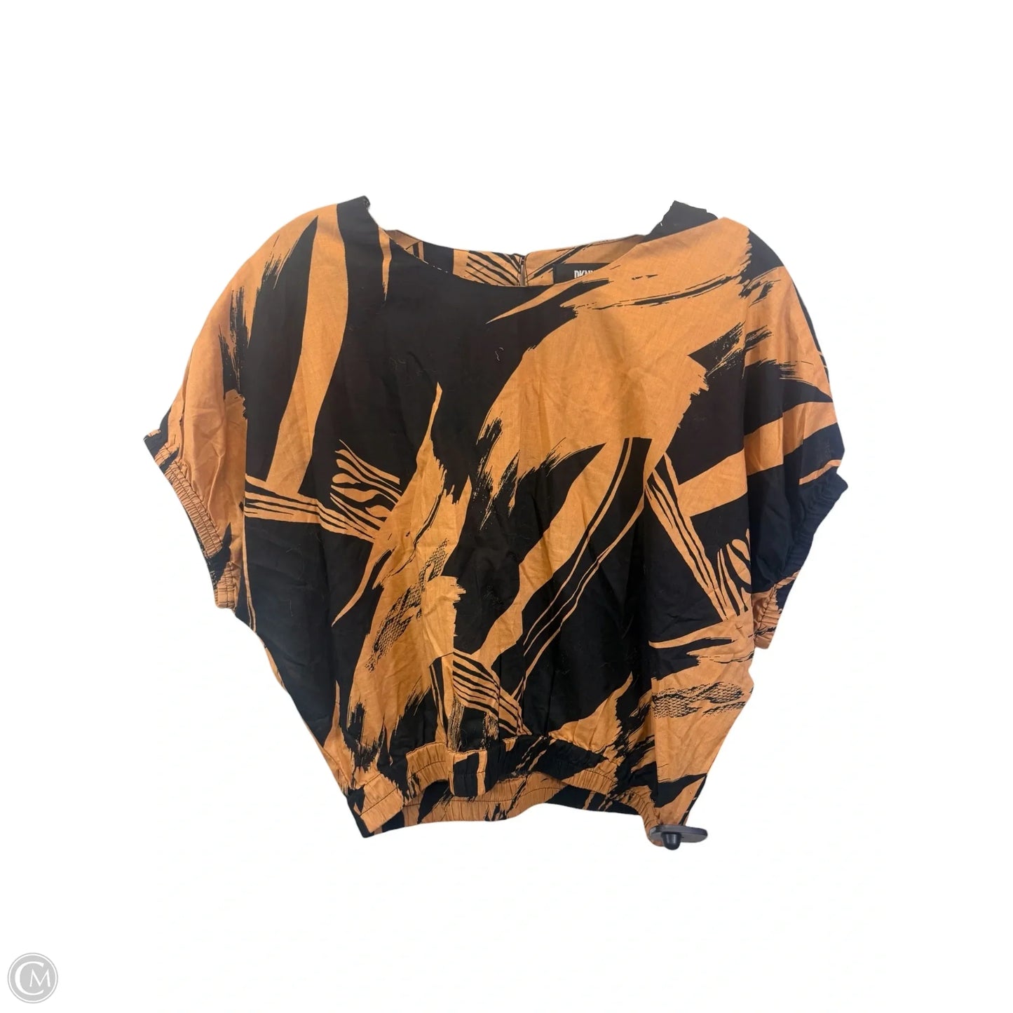 Top Short Sleeve By Dkny In Black & Tan, Size: S