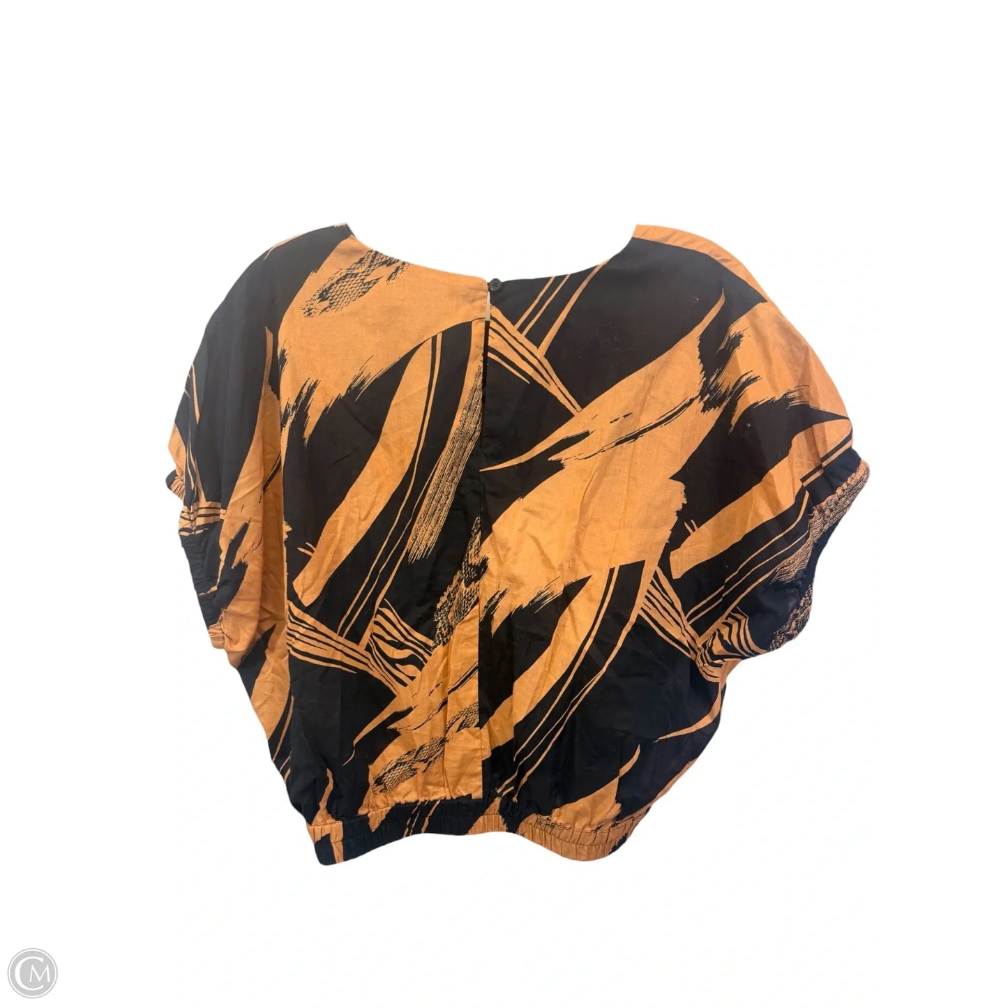 Top Short Sleeve By Dkny In Black & Tan, Size: S